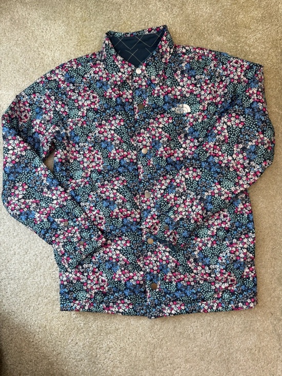 The North Face Other - The North Face Kids ReversableFloral Print Jacket - Blue/Pink/Black